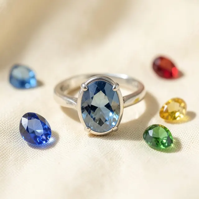 Gemstones and silver rings
