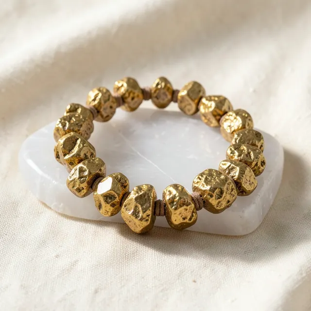 Raw pyrite bracelet
